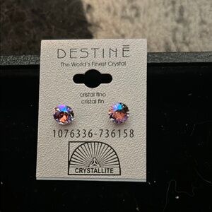 Crystal Stud Earrings - Multicolor